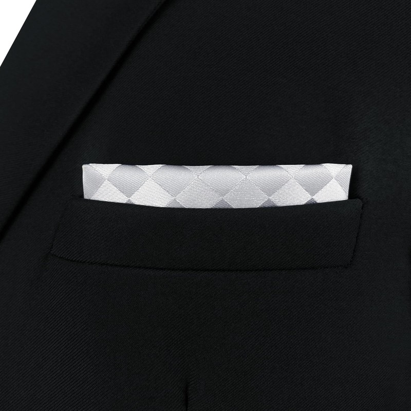 [S&W SHLAX&WING] Men's Pocket Square Plaid Prom Party Large Tall,