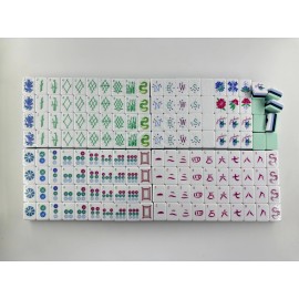 4-layer Professional Mahjong Tiles American Set 160-tile Pale Blue Acrylic Luxury Blush Rose Garden Boutique Social SeriesColor: Light blue tile