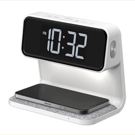 ADESSO Alarm Clock Digital Wireless Charging Clock with Bed Light QA-04 White