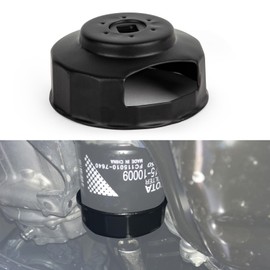 Tapa de filtro de aceite 76mm x 14 Flautas, PSLER Llave de Instalación o Remoción de Filtro de Aceite para Electra Glide Road King Heritage Softail (No Incluye '15-later XG), Negro