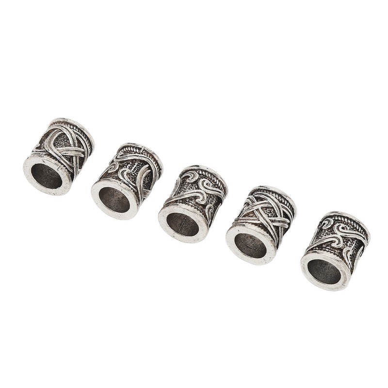 20PCS Beard Beads Retro Alloy Multipurpose Hair Tube Beads for