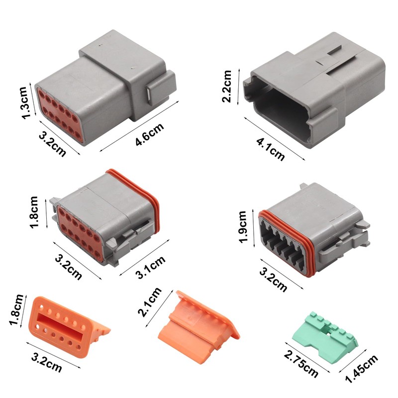 SanilParts 3 Sets 12 Pin Way DT Series Connector, DT04-12P