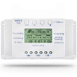 OOYCYOO 30A MPPT Solar Charge Controller 30A 12V/24V Automatic Voltage Detection Solar Panel Intelligence Controller with LCD Display USB