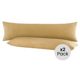 SHC by BaSaTex 2er Pack Jersey Kissenbezüge Kissenhüllen | Kopfkissenbezug aus 100% Baumwolle | 40x145 cm Seitenschläfer Kissenbezug | Farbe Sand Beige