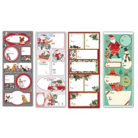 Jillson Roberts Christmas Gift Tag Labels Sticker Sheet - 4" x 10", 2 sheets per pack - Santa's Helpers
