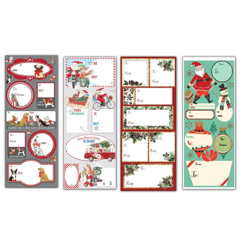 Jillson Roberts Christmas Gift Tag Labels Sticker Sheet - 4"