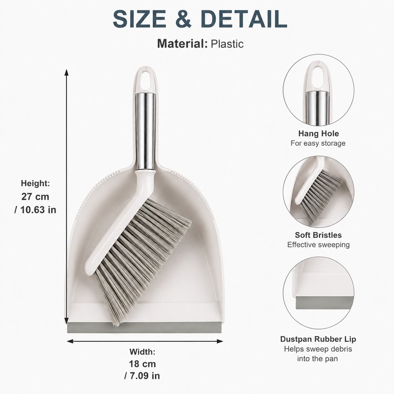 Compact Desktop Broom and Dustpan Set – Portable Cleaning Brush