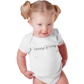 TREELANCE Yoga Baby Organic Cotton Girl Boy Clothes Little Yogi Onesie Onesies for Yoga Babies (happy baby white, 12 months)