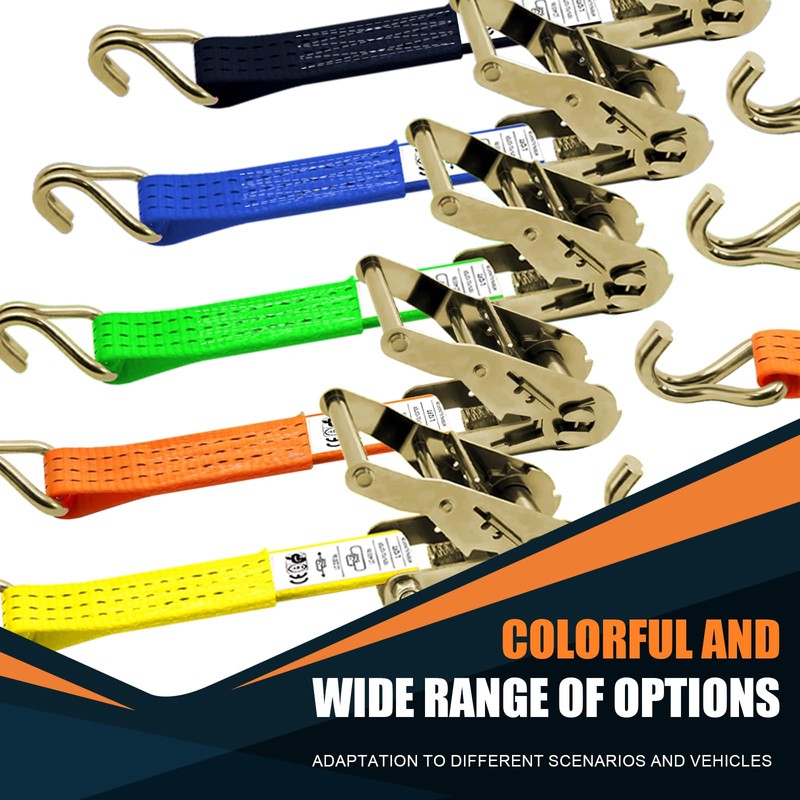 SALUINOKI 1.5 inch Ratchet Straps Heavy Duty 8 Pack 1-1/2