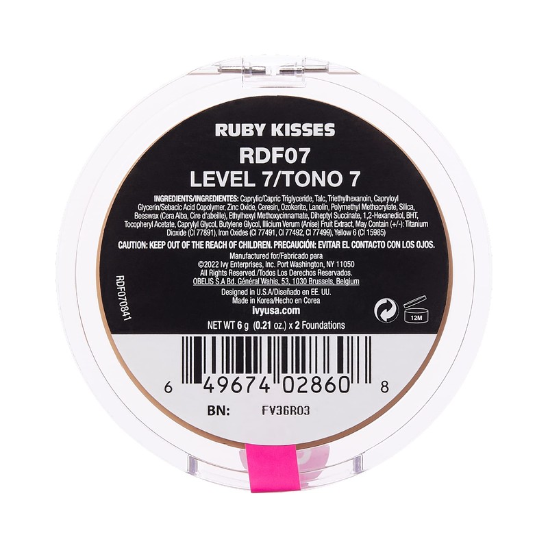 Ruby Kisses 3D Face Creator Cream Foundation & Concealer, 12