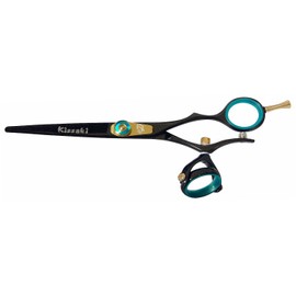 Kissaki Hair Scissors Gokatana 6.0 inches Double Swivel Black B Titanium Hair Cutting Shears