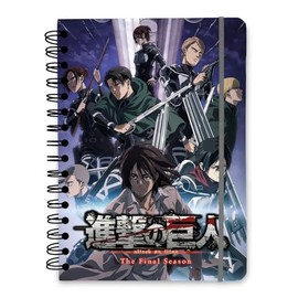 Grupo Erik Bullet Journal Dotted A5 Attack on Titan - Hard Cover Notizblock A5 Ringbuch Notizbuch A5 Dotted Tagebuch für Erwachsene und Kinder mit Ringbindung - Offizieller Attack on Titan Merch