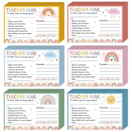 60Pcs Teacher Mail Notes to Parents, Boho Happy Mail from Teacher, Brag Cards for Students Behavior Classroom Must Haves to Send Home for Preschool Kindergarten Elementary School Supplies (Boho)