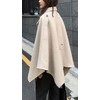 CHARTOU Women's Elegant Lapel Collar Wool Blend Bow-Tie Poncho Cape