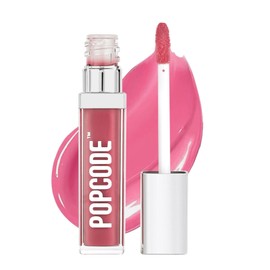 popcode Lip Plumper Gloss, Tinted Nourishing Lip Filler with Peptides, Vitamin E, Moisturizing Plumping Lip Gloss Plumper for Fuller-Looking Lips (#003 ROSE GARDEN)