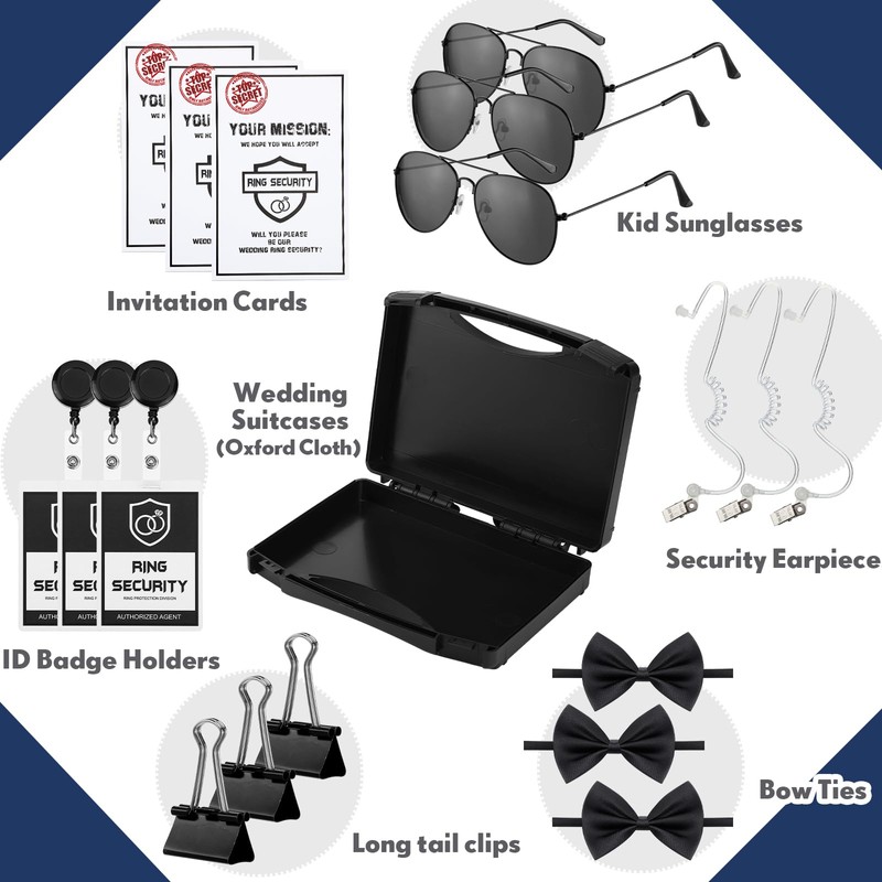 Mepase 7 Pcs Ring Wedding Bearer Security Set Include Ring