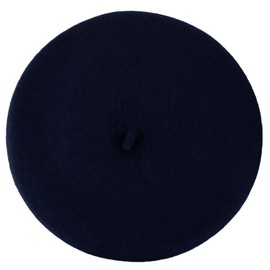 ZAKIRA Wool French Beret for Men and Women in Plain Colours (Navy)