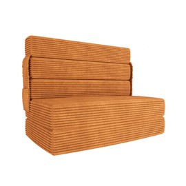 Zenzy Five Folding Sofa Bed, [Higher Backrests] [Luxury Corduroy] 6" Foldable Memory Foam Sleeper Chair, Floor Couch Foldable Mattress for Living Room/Dorm/Guest Room/Apartment, 75"x38"x6" Twin Size