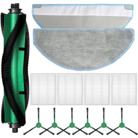 RONGJU Replacement Part Accessories Compatible with iRobot Roomba Combo Essential Robot Vacuums and mops Q0120, Y0140, Y0110, Q011, 1 Roller Brush, 4 Hepa Filters, 6 Side Brushes, 2 Mop Pads, 13PCS