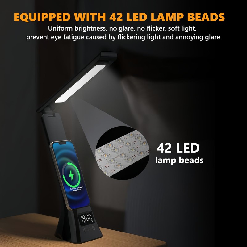 AMFUN Desk Lamp, Eye-Caring LED Table Lamp, 3 Color Modes,USB