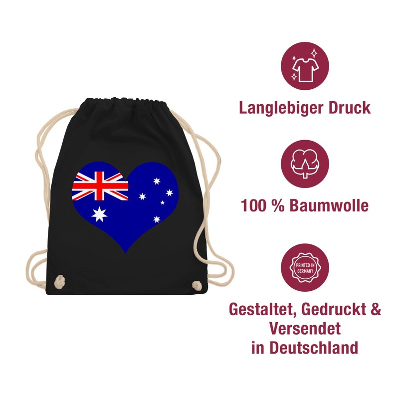 Shirtracer – Countries – Heart Australia – Cotton Gym Bag