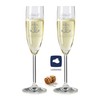 laser-diele 2 Leonardo Champagne Glasses with Engraving – Gift for
