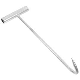 TOPPERFUN Manhole Cover Hook, 11.79in Stainless Steel Hay T-Hook Roller Door Tension Hook, Tank Pole Manhole Cover Lifter Lifting Tool for Opening and Lifting