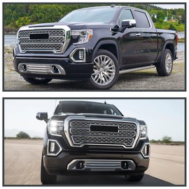 Spec-D Tuning Chrome LED Fog Lights + Switch + Bezel Compatible with 2019-2021 GMC Sierra, Left + Right Pair Assembly