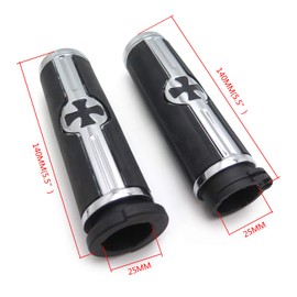 HTTMT MT291-021- Handlebar Cross grips Compatible with Harley 96-later VRSC, XL, XR, Dyna, Softail (except FLSTSE2/3, FLSTNSE, and FXSBSE) and 96-07 Touring Models