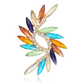 Mecool Brooch Pin for Women Flower Brooch Elegant Simulated Crystal Brooches-Colourful
