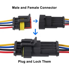 8Pair 4Pin Connector Waterproof Electrical 4 Pin Plug Auto Electrical Wire Connectors Quick Disconnect Automotive Wire Connectors Marine for Car, Truck, Boat Automotive Replacement Plug Connectors