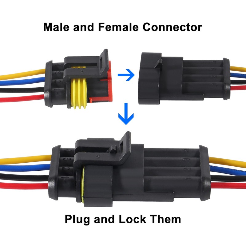 8Pair 4Pin Connector Waterproof Electrical 4 Pin Plug Auto Electrical