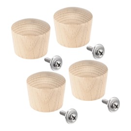sourcing map Universal Pot Lid Knob, Wooden Replacement Knob 41x34mm for Pan Pot Cover Lid, Pack of 4