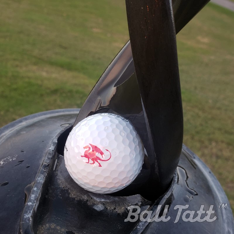Ball Tatt - Red Dragon Golf Ball Stamp, Golf Ball