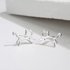 Boma Jewelry Sterling Silver Cat Outline Stud Earrings