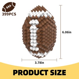 Kadele Rugby ball building Block toys Set,Adults challenging STEM Block Decoration, Miniature 3D Educational Toys for 16 Years and Above, (399 Pieces)