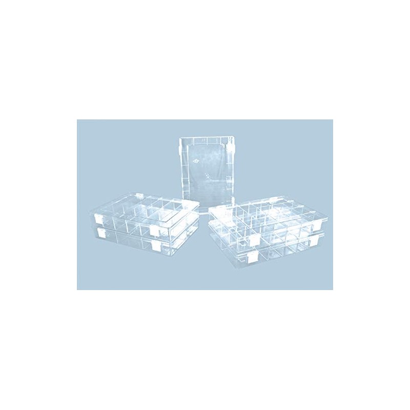Hunersdorff 612500 Assortment Box PSCLASSIC, 24 compartments 225x335x55 mm, Transparent