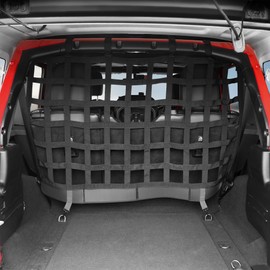 Dog Car Net Barrier Pet Barrier for 2007-2025 Jeep Wrangler JK JL 4 Door Accessories Safely with Children & Pet Trunk Cargo Isolation Liner Divider