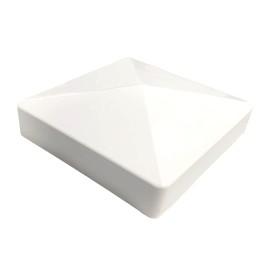 4 Packs 3.5inch Vinyl Pyramid Style Fence Post Cap/Vinyl Post Caps for 3.5" x 3.5" Vinyl Fence Post - White PVC/Vinyl