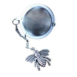 Honey bee tea infuser for loose leaf tea, Tea strainer with bee charm, Tea Steeper bee pendant