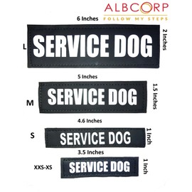 ALBCORP Reflective Service Dog Patch with Hook Backing for Service Animal Vests/Harnesses Medium (5 X 1.5) Inch