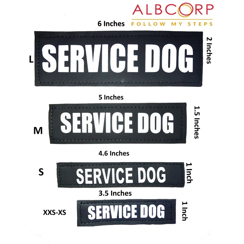 ALBCORP Reflective Service Dog Patch with Hook Backing for Service