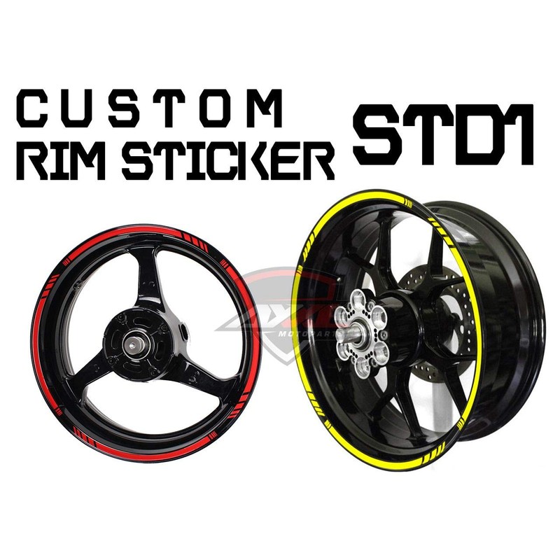 AXXL Motorcycle 17" Wheel Custom Rim Sticker STD1 (Fluorescent Green)