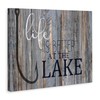 Stupell Industries Life Better Lake Quote Fish Lakehouse Cabin Nautical