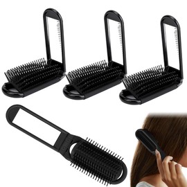 4PCS Small Hairbrush for Purse Black Pocket Hair Brushes Gift Mini Travel Hair Brush Foldable Hairbrush Mini Hair Brush Black for Women Men Portable Pocket Size Comb Suitable for Car Gym Bag Purse