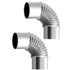 90° Elbow Pipe Ø 60mm, 2 Pack Steel Stove Pipe