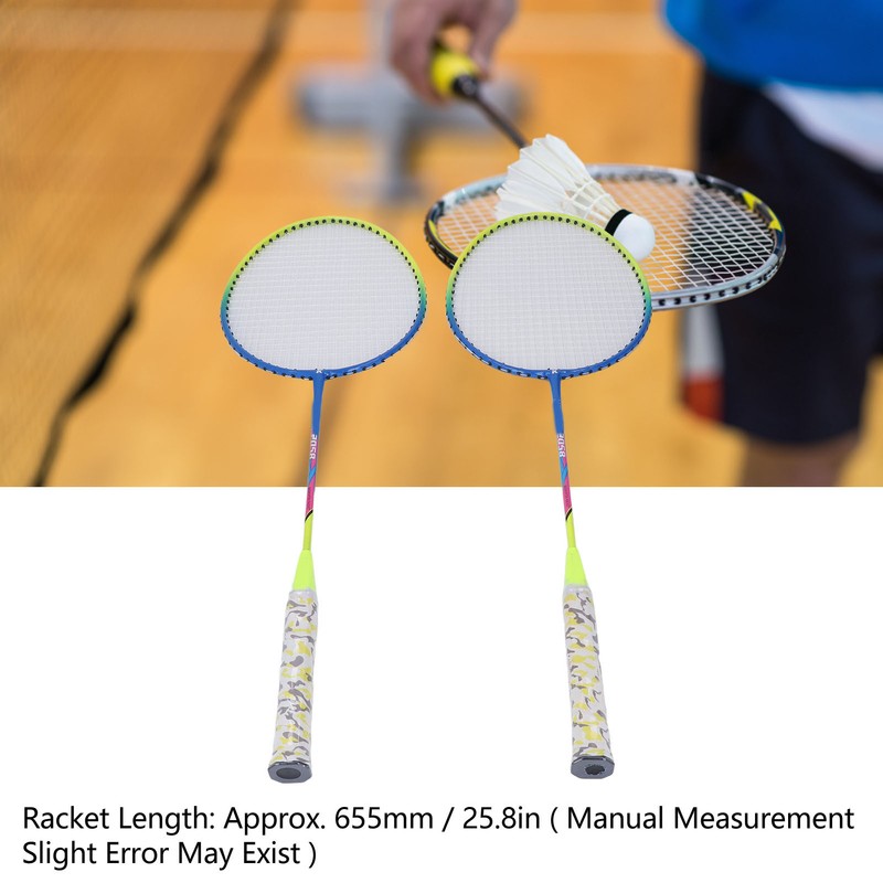 2Pcs Badminton Racket Yellow Light Frame Large Sweet Spot Anti