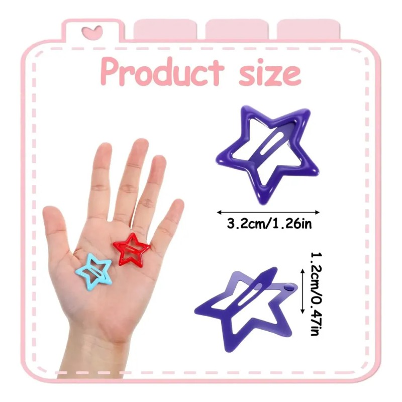 100 Horquillas Estrella Multicolor Iyouwei