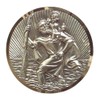 Plakette St. Christophorus, selbstklebend, Goldrahmen, rund
