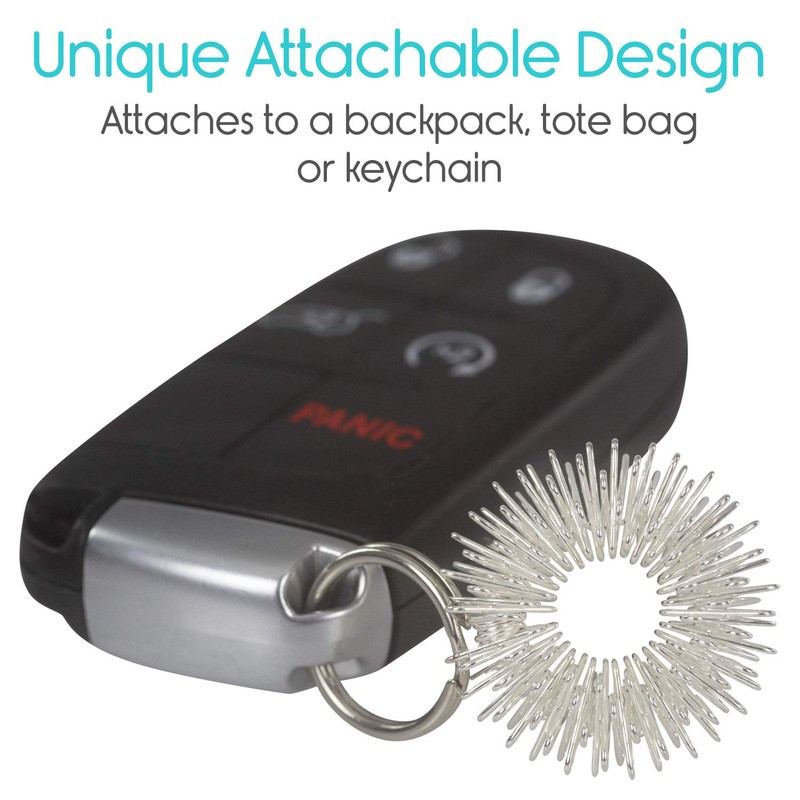 Vive Spiky Sensory Rings (12-PK) - Fidget Anti-Anxiety Acupressure -